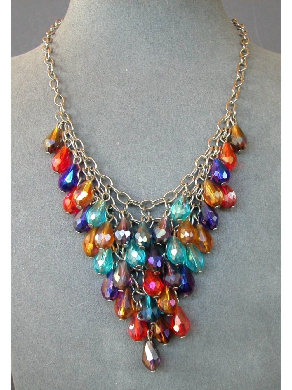 Bib Style Necklace Glass Beads